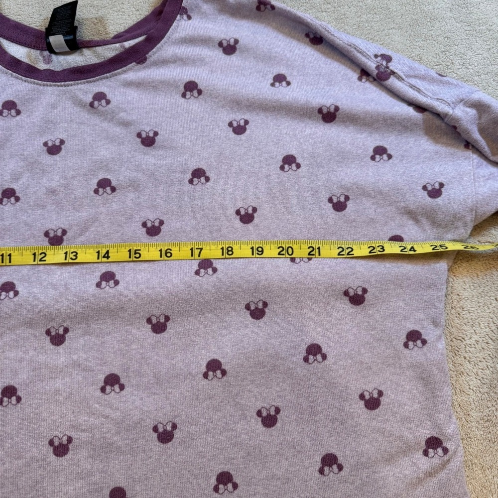Disney Minnie Mouse Pajama Set Purple Long Sleeve Sleepwear‎ Loungewear Sz XL - Picture 8 of 8
